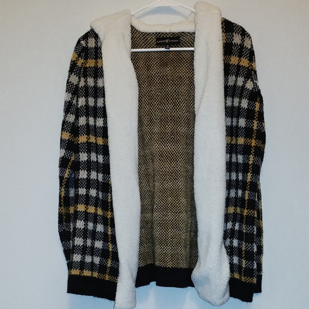 Almost Famous Black and Yellow Knit Cardigan